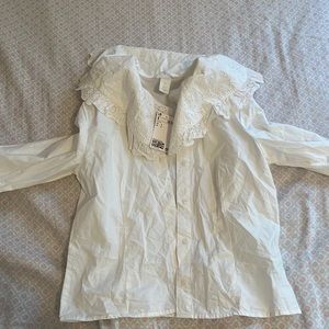 New H&M collared Buttondown with Lacey collar
